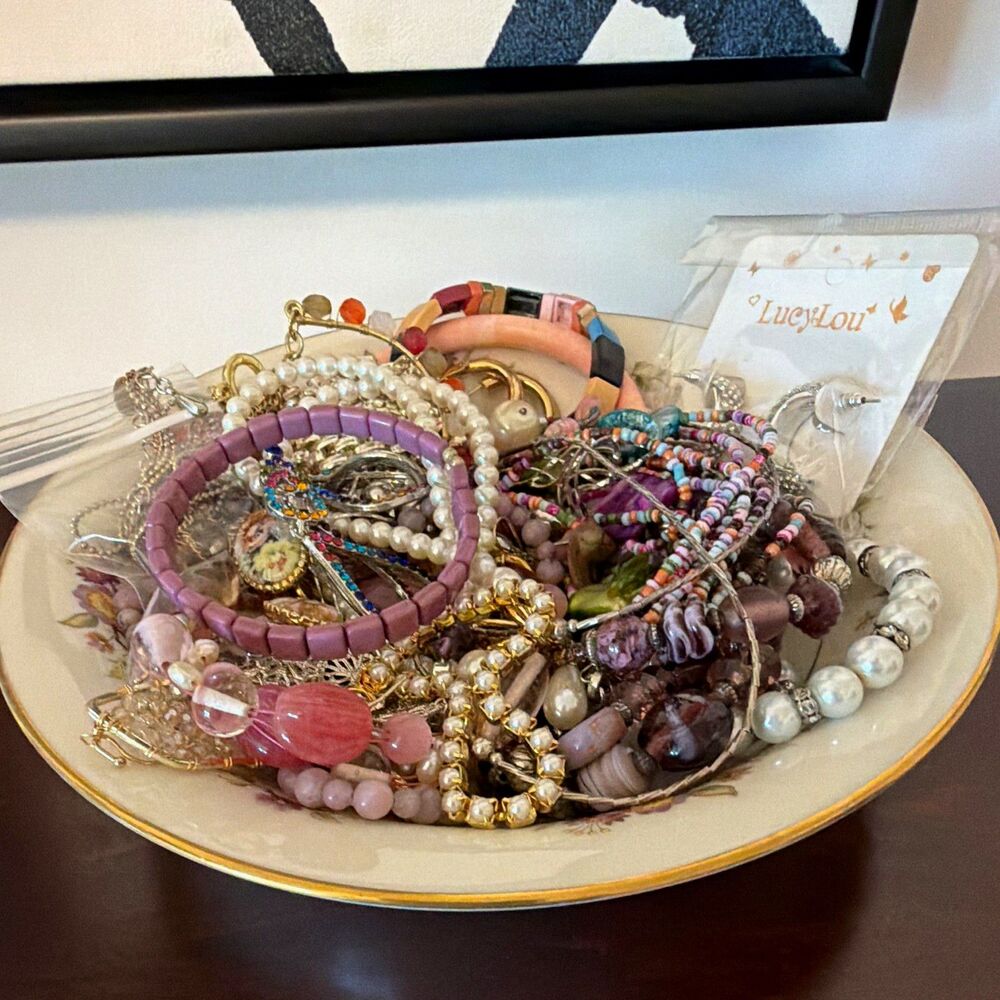 Mystery Jewelry Bowl Mixed Fashion Jewelry Lot Bracelets Necklaces Earrings